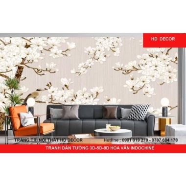 TRANH DÁN TƯỜNG HOA VĂN INDOCHINE 