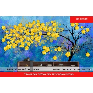 TRANH DÁN TƯỜNG KIẾN TRÚC ĐÔNG DƯƠNG 