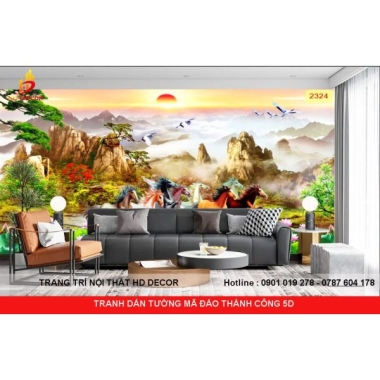 TRANH DÁN TƯỜNG MÃ ĐÁO THÀNH CÔNG 5D