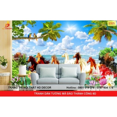 TRANH DÁN TƯỜNG MÃ ĐÁO THÀNH CÔNG 8D 