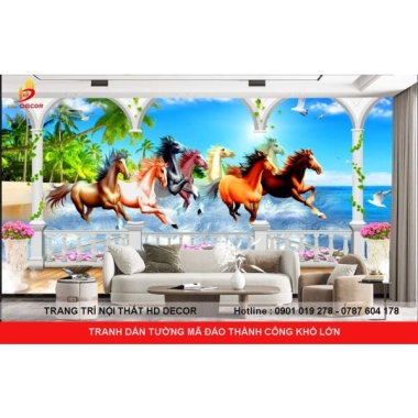 TRANH DÁN TƯỜNG MÃ ĐÁO THÀNH CÔNG KHỔ LỚN