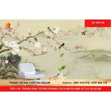 TRANH DÁN TƯỜNG PHONG CÁCH INDOCHINE STLYE 3D-5D-8D 