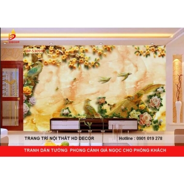 TRANH DÁN TƯỜNG PHONG CẢNH GIẢ NGỌC CHO PHÒNG KHÁCH 