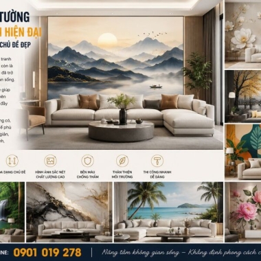 TRANH DÁN TƯỜNG PHÒNG KHÁCH HIỆN ĐẠI , SÁNG TẠO , ĐA DẠNG CHỦ ĐỀ ĐẸP 