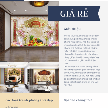 TRANH DÁN TƯỜNG PHÒNG THỜ - TẠO KHÔNG GIAN TÂM LINH TRANG NGHIÊM THANH TỊNH 