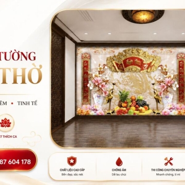 TRANH DÁN TƯỜNG PHÒNG THỜ - VẺ ĐẸP TÂM LINH SANG TRỌNG TÔN NGHIÊM 