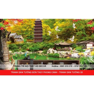 TRANH DÁN TƯỜNG SƠN THỦY PHONG CẢNH - TRANH DÁN TƯỜNG 3D TRANH DÁN TƯỜNG SƠN THỦY PHONG CẢNH - TRANH DÁN TƯỜNG 3D