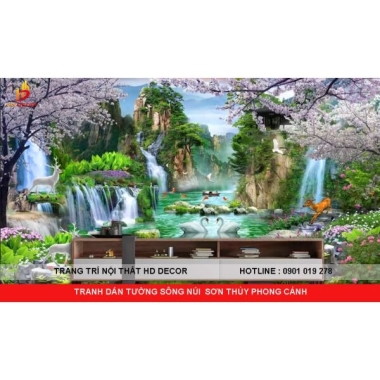 TRANH DÁN TƯỜNG SÔNG NÚI HỮU TÌNH PHONG CẢNH  TRANH DÁN TƯỜNG SÔNG NÚI HỮU TÌNH PHONG CẢNH