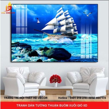 TRANH DÁN TƯỜNG THUẬN BUỒM XUÔI GIÓ 8D