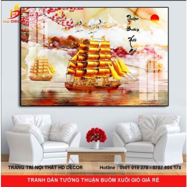 TRANH DÁN TƯỜNG THUẬN BUỒM XUÔI GIÓ GIÁ RẺ