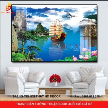 TRANH DÁN TƯỜNG THUẬN BUỒM XUÔI GIÓ GIÁ RẺ