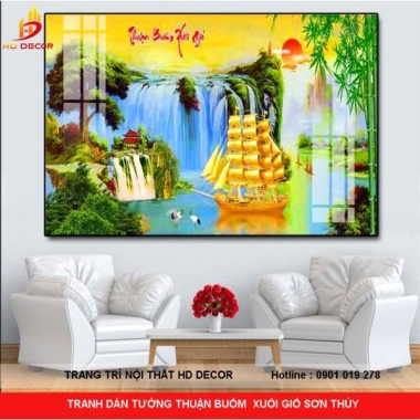 TRANH DÁN TƯỜNG THUẬN BUỒM XUÔI GIÓ SƠN THỦY 