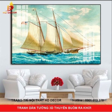 TRANH DÁN TƯỜNG THUYỀN BUỒM RA KHƠI 