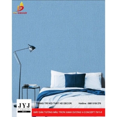 TRANH DÁN TƯỜNG XANH DƯƠNG TRƠN PHÒNG KHÁCH  7911-5