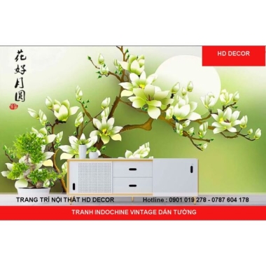 TRANH  INDOCHINE VINTAGE DÁN TƯỜNG 