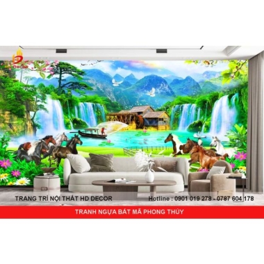 TRANH NGỰA BÁT MÃ PHONG THỦY 