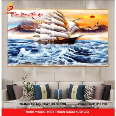 TRANH PHONG THỦY THUẬN BUỒM XUÔI GIÓ 