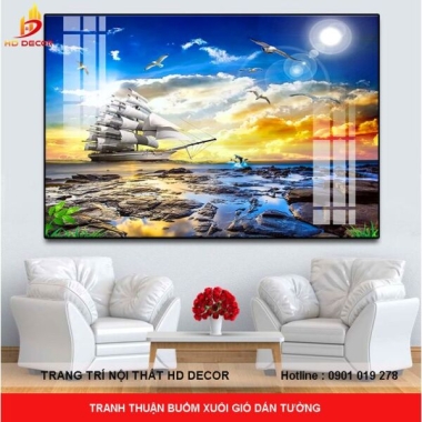 TRANH THUẬN BUỒM XUÔI GIÓ DÁN TƯỜNG 