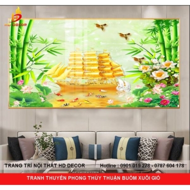 TRANH THUYỀN PHONG THỦY THUẬN BUỒM XUÔI GIÓ 