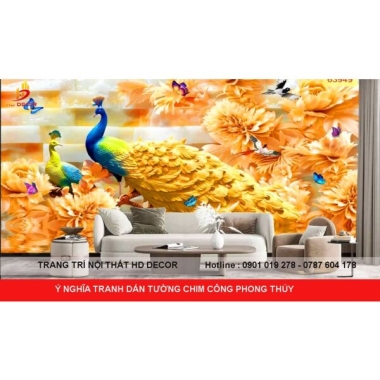 Ý NGHĨA TRANH DÁN TƯỜNG CHIM CÔNG PHONG THỦY 