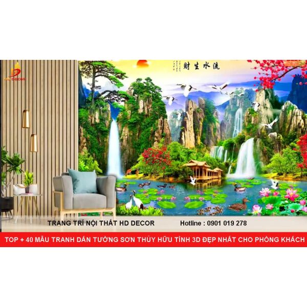 TOP + 40 MẪU TRANH DÁN TƯỜNG SƠN THỦY HỮU TÌNH 3D ĐẸP NHẤT PHÒNG KHÁCH  TOP + 40 MẪU TRANH DÁN TƯỜNG SƠN THỦY HỮU TÌNH 3D ĐẸP NHẤT PHÒNG KHÁCH